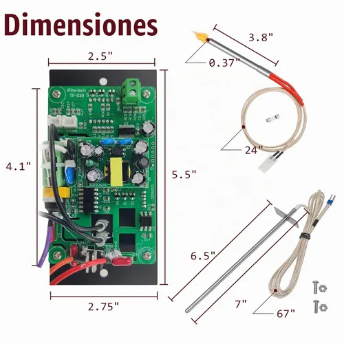 Vista 7 de Kit de controlador para Traeger BAC236, BAC365, BAC283, etc. (sin puertos de sonda de temperatura) - Compatible con Bronson 20, Pro 22/34, Texas
