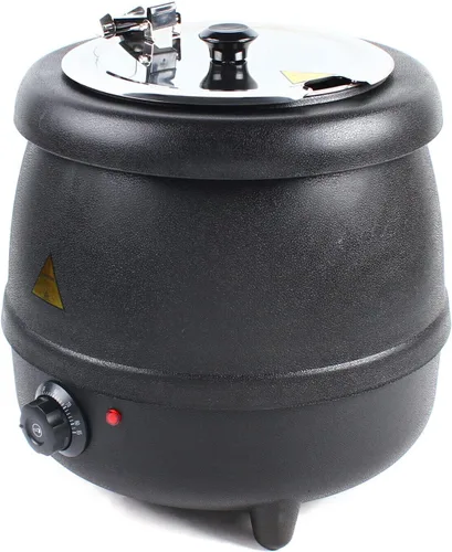 Vista 6 de Calentador de sopa eléctrico comercial de 110 V 400 W con tapa y olla desmontable de acero inoxidable para restaurante y familia grande