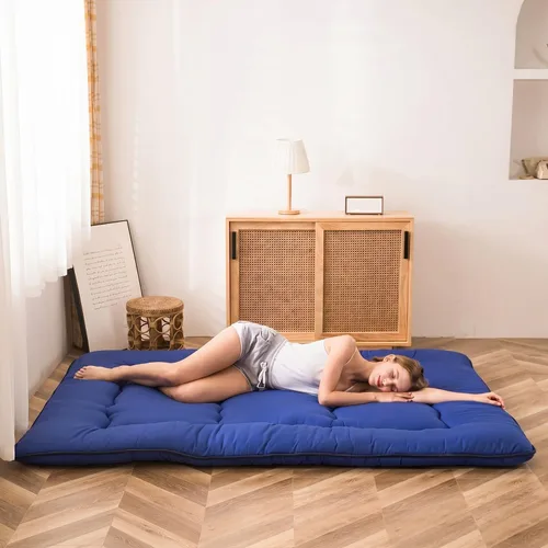 Vista 56 de MAXYOYO Colchón Japonés de Suelo Futón Colchón, Tapete de Tatami Engrosado de 4", Almohadilla para Dormir Plegable Enrollable para Niños y Niñas