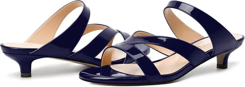 Vista 6 de SKYSTERRY Sandalias de tacón bajo para mujer, con puntera abierta, estilo casual, de 1.5 pulgadas