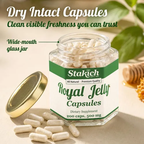 Vista 3 de Stakich Cápsulas de 500 mg (cápsulas de gelatina real de 500 mg (200 unidades)