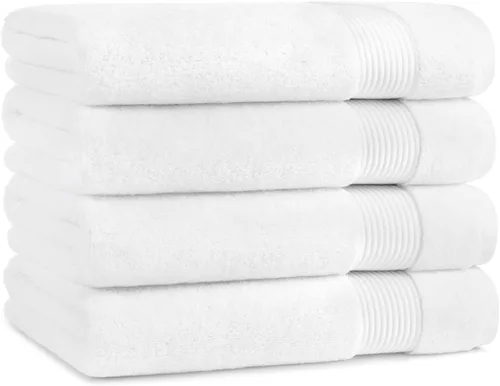 Vista 47 de Juego de toallas de baño Arkwright de 4 piezas - 100% algodón súper suave, 600 GSM de secado rápido y absorbente, artículos de lujo para baño