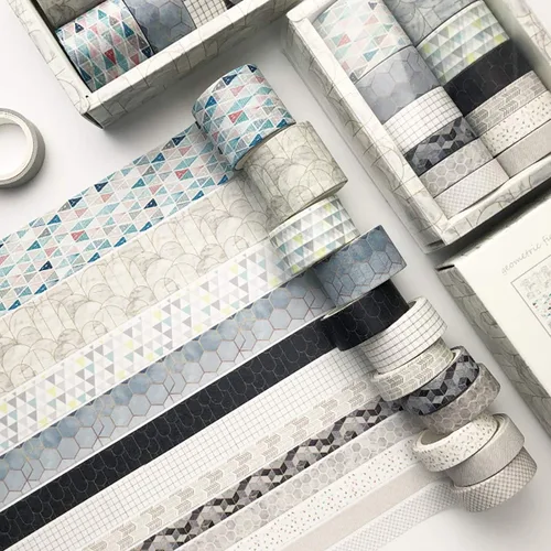 Vista 10 de Vilihkc Washi Tape - Juego de 12 rollos de cinta adhesiva decorativa Washi para manualidades, niños, álbumes de recortes, diario de viñas, envoltura