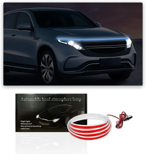 Vista 7 de Ziciner Tira de luz para capó de automóvil, tira LED flexible de 59 pulgadas, impermeable, luces de circulación diurna, accesorios universales