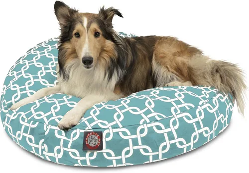 Vista 12 de Cama para mascotas redonda, amarilla, para exterior Majestic, Negro