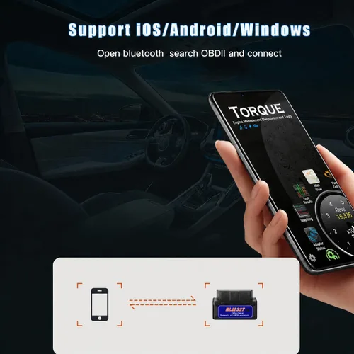 Vista 4 de Escáner OBD2 Bluetooth lector de código de coche herramienta de diagnóstico inalámbrico OBD lector de código de coche motor de verificación
