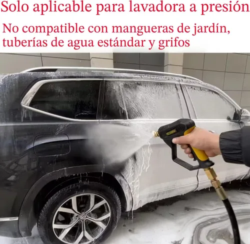 Vista 5 de GDHXW X-887 Pistola de lavado de alta presión con cañón de espuma 2 adaptadores 7 boquillas de lavado a presión, para lavado de autos