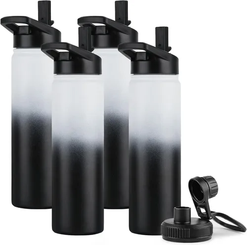 Vista 63 de DOMICARE Botella de agua para niños de 16 onzas para la escuela, de acero inoxidable, con aislamiento al vacío de doble pared, botella de agua