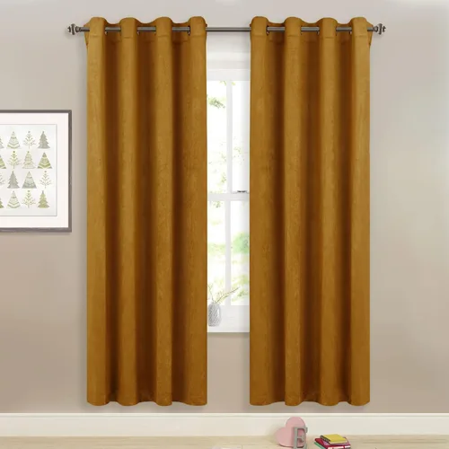 Vista 36 de StangH Cortinas de terciopelo gris de 84 pulgadas para oscurecer la habitación, con aislamiento térmico, cortinas gruesas y pesadas para sala