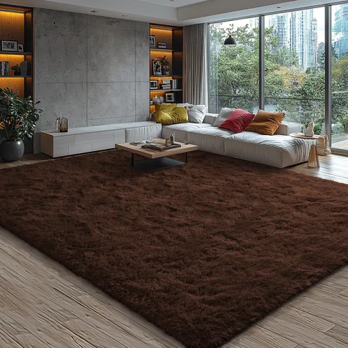 Vista 158 de EVOIONOS Alfombra Redonda Negra para Dormitorio, 4x4 Pies Alfombra de Área Circular Suave y Esponjosa para Sala de Estar, Alfombra Circular de Felpa
