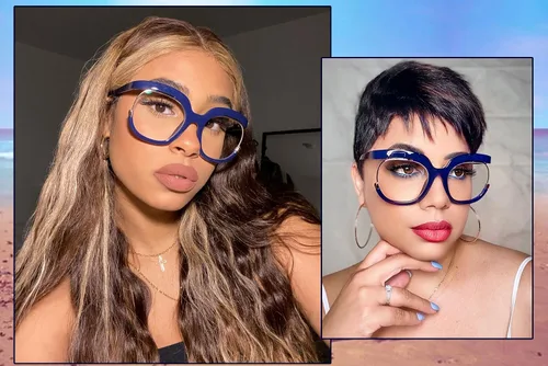Vista 3 de VOOGLAM Marco de gafas cuadradas de gran tamaño con lente transparente para mujer Fredia OX739865
