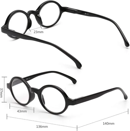 Vista 7 de JM Gafas de lectura con bisagra de resorte, 4 pares redondos y 3 pares de estilo ovalado +2.0