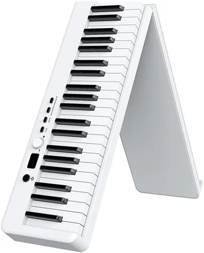 Vista 2 de iMeshbean - Piano digital plegable para principiantes, 88 teclas, tamaño completo, teclado semi pesado, piano eléctrico portátil con pedal, bolsa