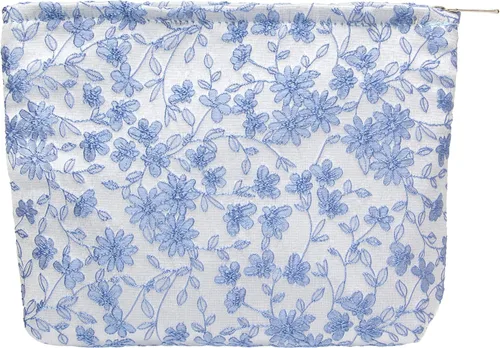 Vista 75 de Pazimiik Bolsa de maquillaje floral, grande, de algodón, con cremallera para bolsa de viaje, organizador de maquillaje de lona para mujeres