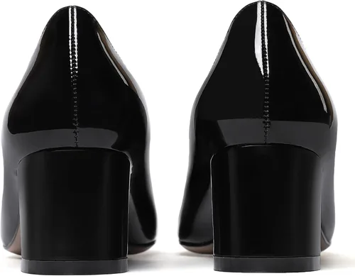 Vista 4 de WAYDERNS Zapatos de tacón bajo y grueso para mujer, con puntera puntiaguda, zapatos de vestir de oficina y corte de 2 pulgadas