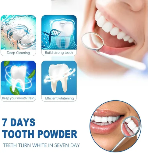 Vista 4 de Blanqueador de dientes en polvo, polvo de dientes de bicarbonato de sodio, sabor refrescante de menta, blanqueador de dientes eficaz, eliminación