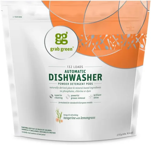 Vista 9 de Líquido lavavajillas automático Grab Green, 71100, Libre de fragancia, Verde, 1, 1 Fragrance free; Plant & mineral based; Enzyme-powered; Velcro
