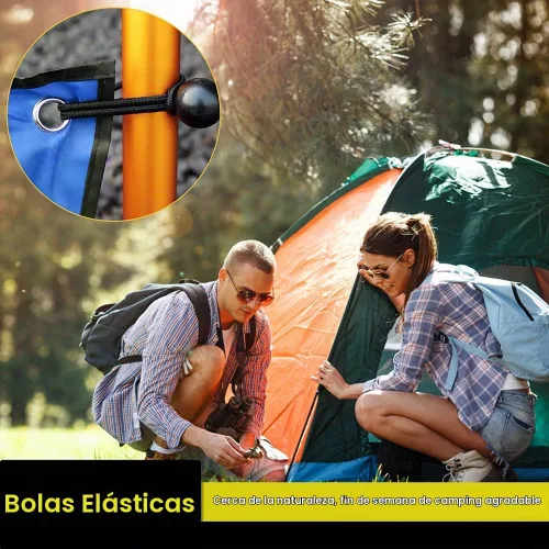 Vista 6 de NODG 24 piezas de bolas elásticas negras de 4, 6, 9 pulgadas, cuerdas elásticas de lona de alta resistencia, cuerda elástica de 0.157 in de grosor