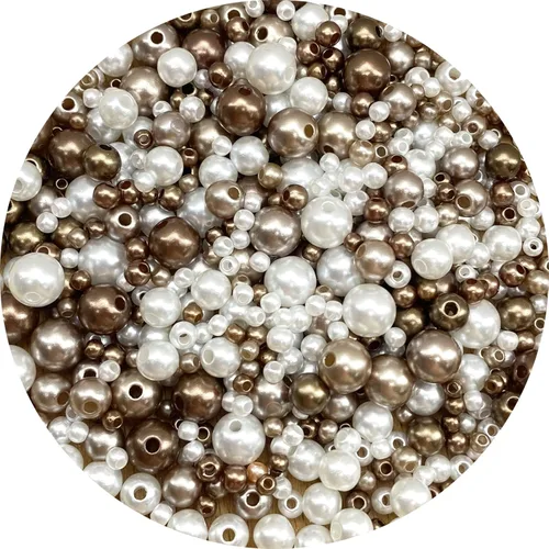 Vista 8 de Cuentas de perlas mixtas de 30 a 0.315 in, perlas redondas sueltas de satén, cuentas de plástico para hacer joyas, aretes, pulseras, collares