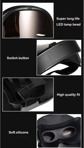 Vista 2 de Depointer Life Máscara LED con control por aplicación compatible con Bluetooth, máscara brillante personalizable