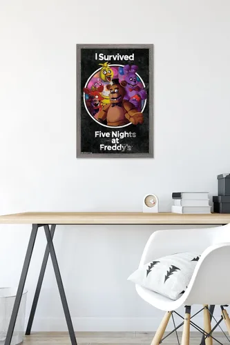 Vista 6 de Trends International Póster de pared de Five Nights at Freddy's - Survived Wall, 14.725 x 22.375 pulgadas, versión enmarcada de madera de granero