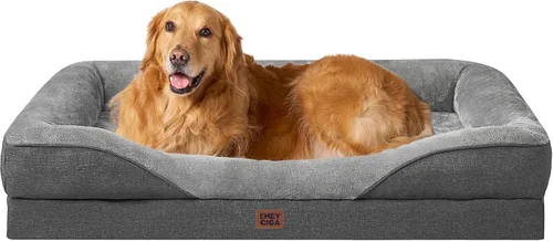 Vista 46 de EHEYCIGA Cama ortopédica para perros medianos, sofá cama de espuma viscoelástica con lados, forro impermeable y funda extraíble lavable, sofá