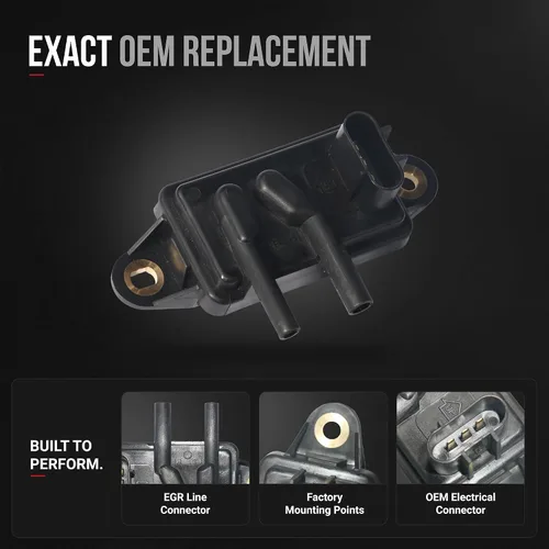 Vista 3 de EGR - Sensor de retroalimentación de presión de recirculación de gases de escape - Reemplaza DPFE15, F77Z9J460AB, F77Z9J460AB, VP8T - Compatible