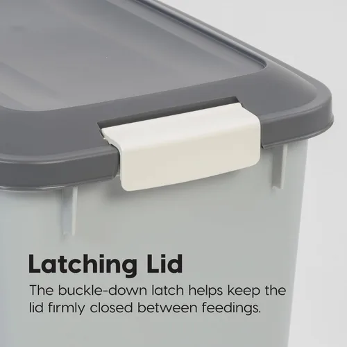 Vista 8 de IRIS USA Contenedor de almacenamiento de comida para perros con ruedas, tapa hermética, cuchara de 2 tazas, almacenamiento de alimentos