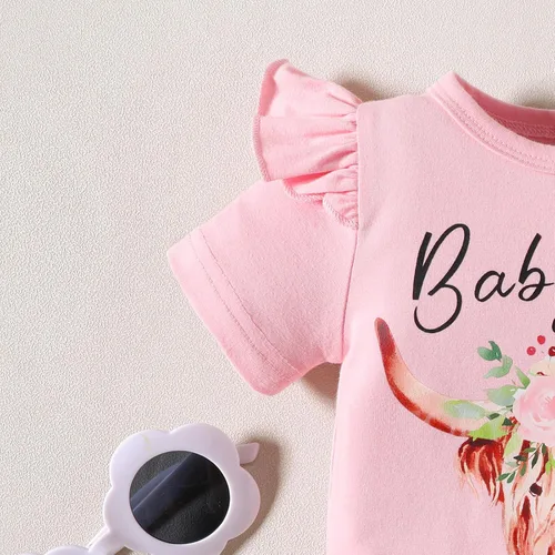 Vista 26 de Sejardin Ropa de verano para bebé y niña, recién nacida, manga corta, con letras, mameluco elástico con diadema