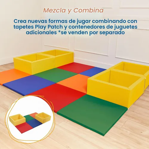 Vista 5 de ECR4Kids SoftZone Play Patch - Tapete de actividades cuadrados, paquete de Surtido