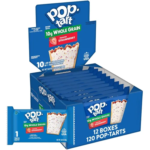 Vista 10 de Pop-Tart hecha con pasteles de grano entero, tostadora, arándano esmerilado, 1.76 onzas (120 unidades)