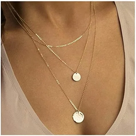 Vista 3 de YANCHUN - Collar con estilo de gargantilla de estrella dorada para mujer, collar de capa delicada para adolescentes y niñas, regalo ideal