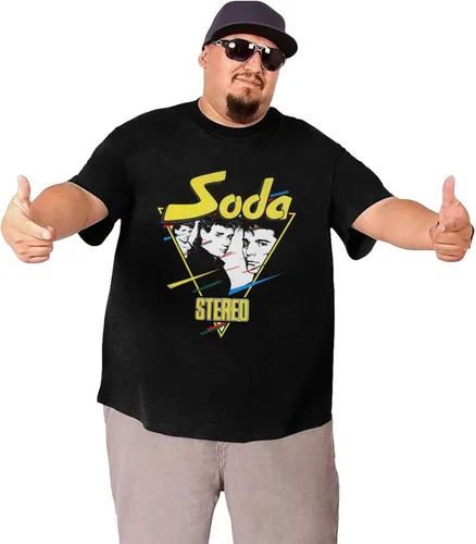 Vista 3 de Soda Stereo Plus Size T Shirt Mens Big and Tall Casual O-Neck Short Sleeve Loose Fashion Tops