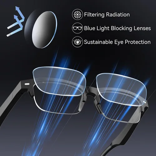 Vista 6 de Lentes inteligentes AI para hombres y mujeres con GPT de chat, lentes de traducción Bluetooth (más de 165 idiomas y acentos), lentes que cambian