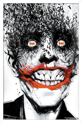 Vista 12 de Trends International DC Comics - Póster de pared de The Joker - Murciélagos, 14.725 x 22.375 pulgadas, versión enmarcada de madera de granero