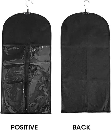 Vista 3 de Bolsas de almacenamiento para peluca con colgador: 3 piezas de extensiones de cabello, ganchos para extensiones de cabello (negro)