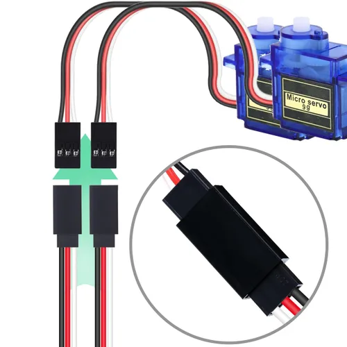 Vista 4 de Cable servo RC 1 a 2 Y, cable de extensión macho a 2 hembra, cable de extensión servo para placa de control de conexión de extensión servo, piezas