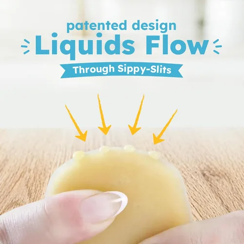 Vista 4 de Teetherpop Mordedor de silicona rellenable para bebés – Moldes de paletas de leche materna para la dentición con ranuras antiderrame – Mordedores