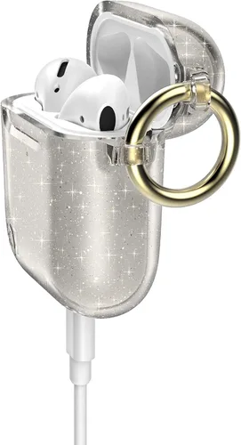 Vista 5 de Speck Productos Presidio Clear Airpods 2ª/1ª Generación Funda, Transparente con Brillo Dorado/Transparente