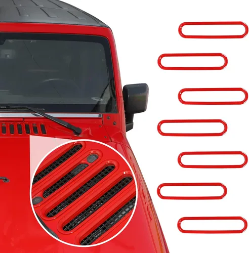 Vista 10 de Cubierta de ventilación del capó, panel de carcasa, cubierta de ventilación, accesorios exteriores de ABS para Jeep Wrangler JK JKU 2/4 puertas Azul
