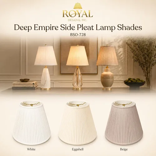 Vista 6 de Royal Designs Deep Empire - Pantalla básica plisada lateral, beige, 8 x 14 x 11 pulgadas (BS-728-14BG)