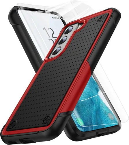 Vista 20 de Jeylly Funda para Samsung Galaxy S10 Plus S10+, ajuste delgado, doble capa, resistente, absorción de golpes, TPU con carcasa trasera de Negro