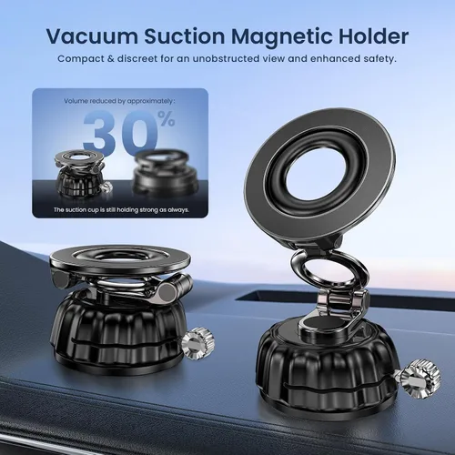 Vista 7 de Soporte magnético para teléfono para automóvil, giratorio de 720°, soporte de teléfono plegable con ventosa universal para salpicadero, parabrisas