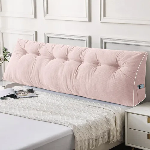 Vista 22 de Sasttie Almohada de Cabecera Queen, Almohada de Cuña de Cabecera para Sentarse en la Cama, Cojín Triangular con Soporte de Respaldo para Leer - Con