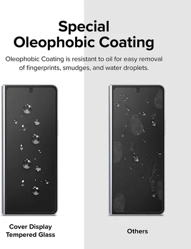 Vista 9 de Ringke Protector de pantalla de vidrio templado compatible con Samsung Galaxy Z Fold 5 para pantalla exterior, protector de pantalla de vidrio