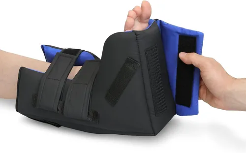 Vista 2 de NYOrtho Protectores de talón para llagas por presión - Cojín cómodo con fondo abierto - Bota de descarga del talón con paquete de gel refrigerante