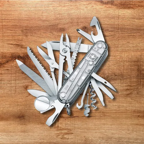 Vista 2 de Victorinox Swiss Champ - Cuchillo suizo del ejército, 33 funciones, navaja de bolsillo de fabricación suiza con hoja grande, destornillador, cincel