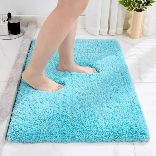 Vista 44 de Disolla - Alfombra antideslizante pequeña y esponjosa para el suelo del baño, lavable, afelpada, para ducha, absorbente, color beige, 17 x 24