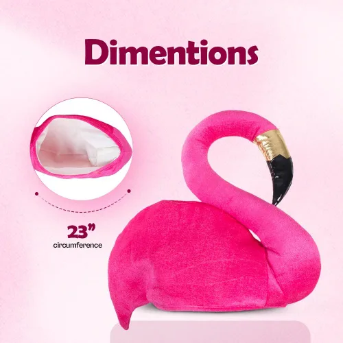 Vista 2 de Tigerdoe Sombrero de flamenco - Boa de plumas rosadas - Juego de 2 piezas - Disfraz de flamenco - Accesorios hawaianos - Fiesta en la playa