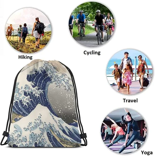 Vista 7 de Beabes Bolsas de cordón de arte abstracto Bolsa de mochila Bolsa de gimnasio Bolsa de cordón, Multi-a208, Mochilas de viaje